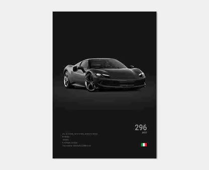 Pop Black and White Italy Cars Luxury Super Sport Car Poster Aesthetic F40 GTO GTB Canvas Print for Wall Art Garage Room Decor