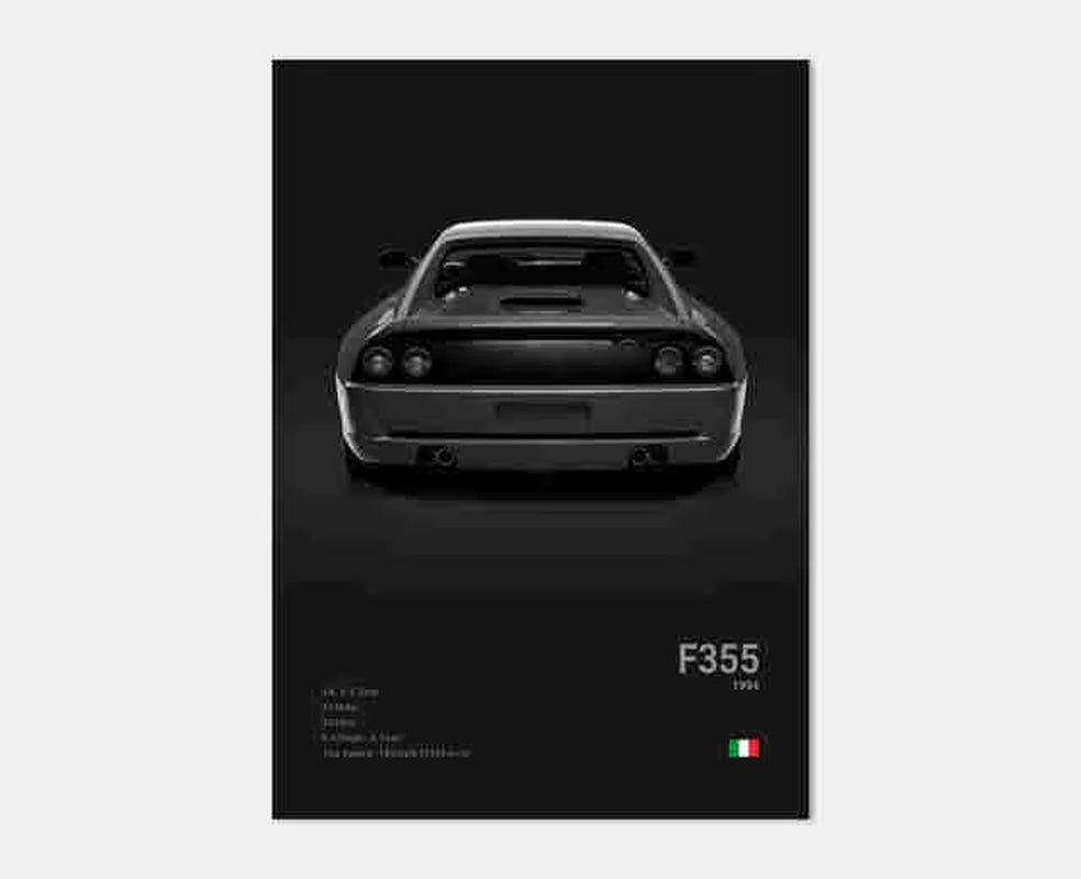 Pop Black and White Italy Cars Luxury Super Sport Car Poster Aesthetic F40 GTO GTB Canvas Print for Wall Art Garage Room Decor
