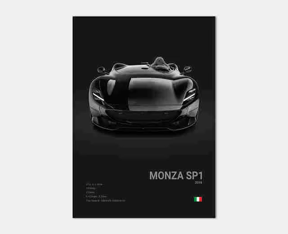 Pop Black and White Italy Cars Luxury Super Sport Car Poster Aesthetic F40 GTO GTB Canvas Print for Wall Art Garage Room Decor