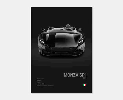 Pop Black and White Italy Cars Luxury Super Sport Car Poster Aesthetic F40 GTO GTB Canvas Print for Wall Art Garage Room Decor