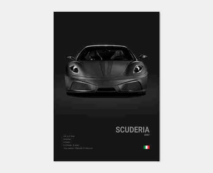 Pop Black and White Italy Cars Luxury Super Sport Car Poster Aesthetic F40 GTO GTB Canvas Print for Wall Art Garage Room Decor
