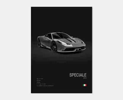 Pop Black and White Italy Cars Luxury Super Sport Car Poster Aesthetic F40 GTO GTB Canvas Print for Wall Art Garage Room Decor