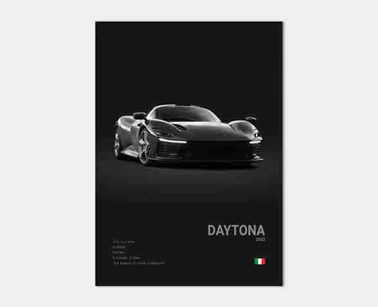 Pop Black and White Italy Cars Luxury Super Sport Car Poster Aesthetic F40 GTO GTB Canvas Print for Wall Art Garage Room Decor