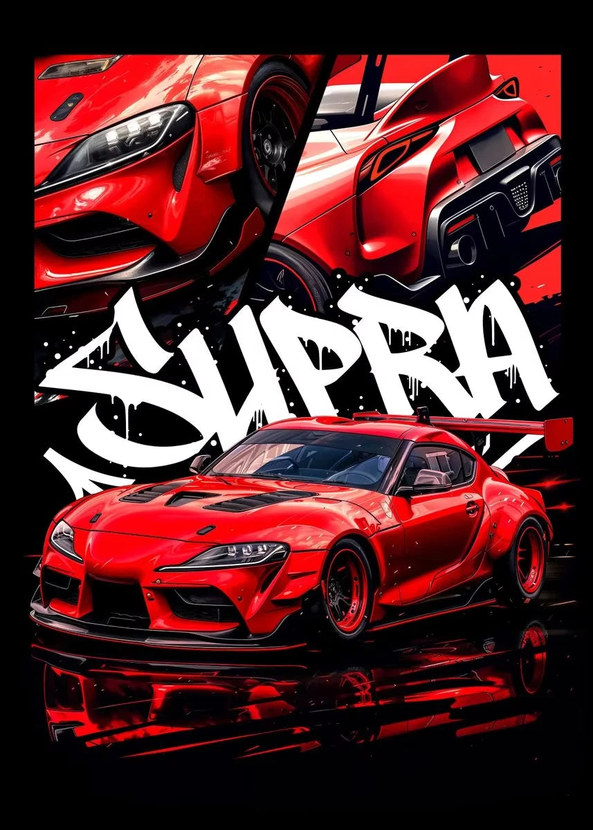 Blue Miata Supra Car E36 Luxury Super Car Poster Street Style Abstract Canvas Printing Wall Art Picture Home Club Decor Gifts