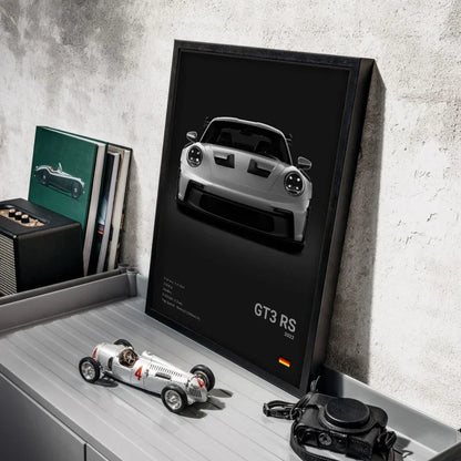 Black White Pop Luxury Germany Sports Car Poster Wall Art 911 GT3 RS Turbo HD Print Canvas Painting for Garage Home Room Decor