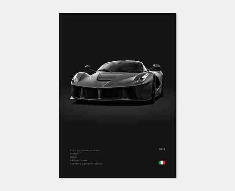 Pop Black and White Italy Cars Luxury Super Sport Car Poster Aesthetic F40 GTO GTB Canvas Print for Wall Art Garage Room Decor