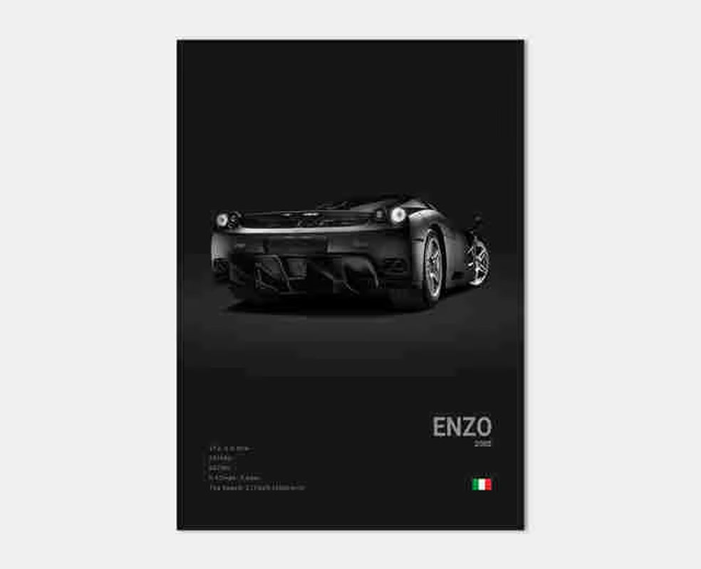 Pop Black and White Italy Cars Luxury Super Sport Car Poster Aesthetic F40 GTO GTB Canvas Print for Wall Art Garage Room Decor