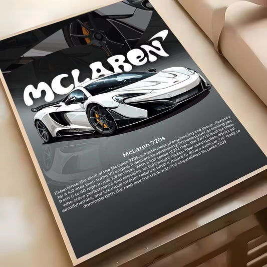 Supercar M-Mclaren Poster Poster Waterproof HD Wall Art Decal Self-Adhesive Aesthetic Decor for Home Living